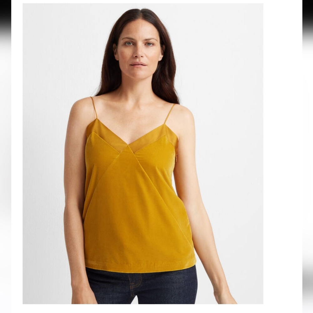 Club Monaco Women Velvet Combo Cami Gold / Small